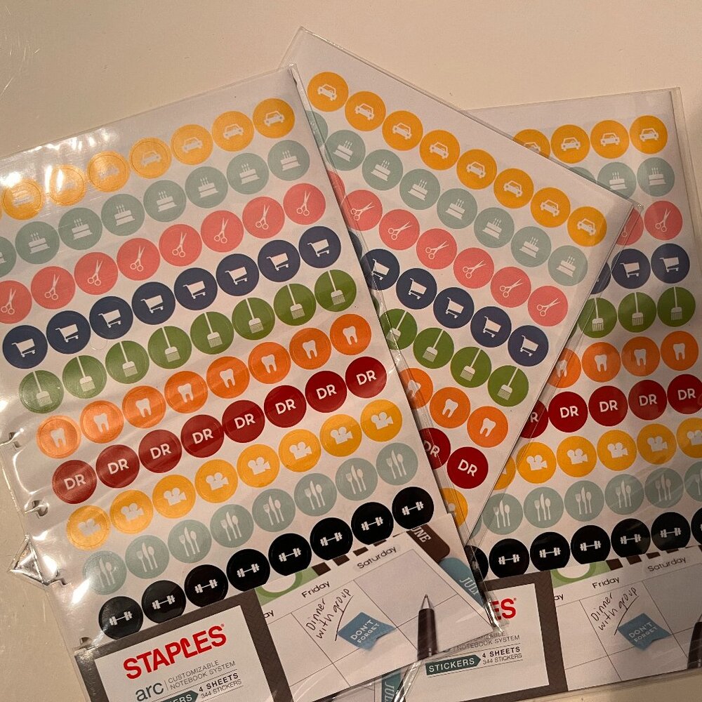 Organizational Stickers for Notebooks, Calendars &‎  Datebooks (3 packs / new/x)